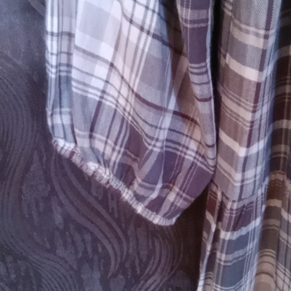 Knox Rose brown/blue plaid blouse/dress XXL - Picture 4 of 4